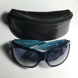 VINTAGE GIANFRANCO FERRE GF77604 SUNGLASSES TEAL BLUE RARE Made in Italy